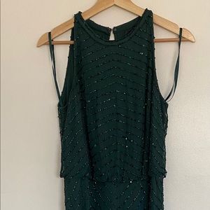 Adrianna Papell Halter Neckline Dusty Emerald